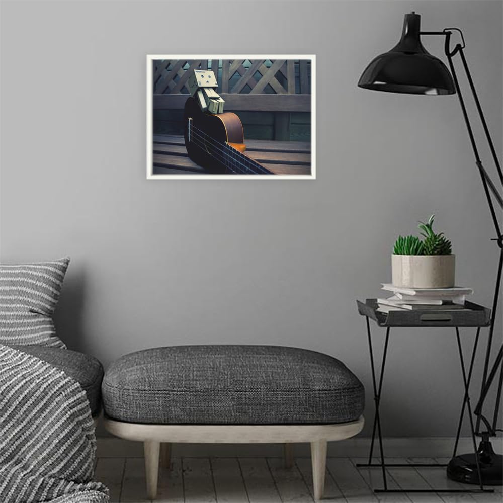 VERRE ART Printed Framed Canvas Painting for Home Decor Office Wall Studio Wall Living Room Decoration (14x10inch White Floater) - Danbo