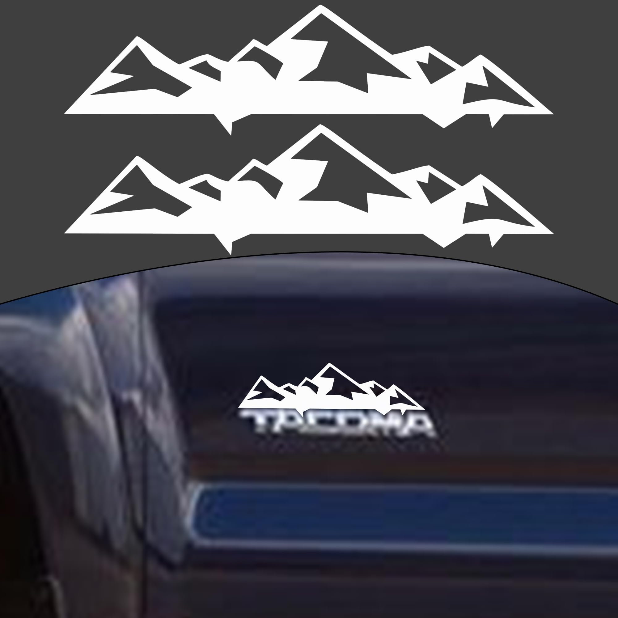 Autocollants vinyle montagnes blanc Tacoma 2016-2023 accessoire auto