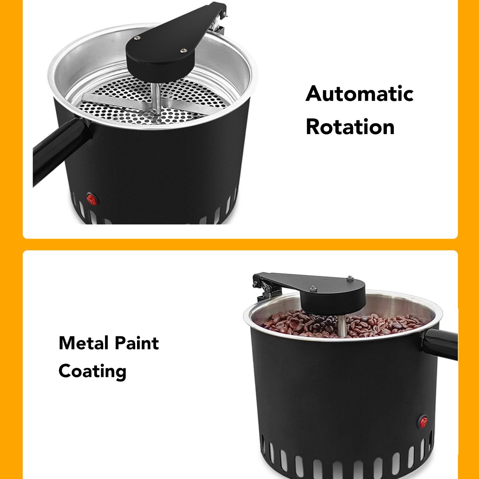 Coffee Bean Cooler, Electric Rotating Cooling Plate with Stainless Steel Filter and High Suction Fan for Home Roasting, 110 220V EU Plug