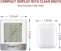 Vista 8 de ThermoPro Termómetro inalámbrico para interiores y exteriores de 500 pies, termómetro de invernadero exterior con sensor de temperatura, termómetros