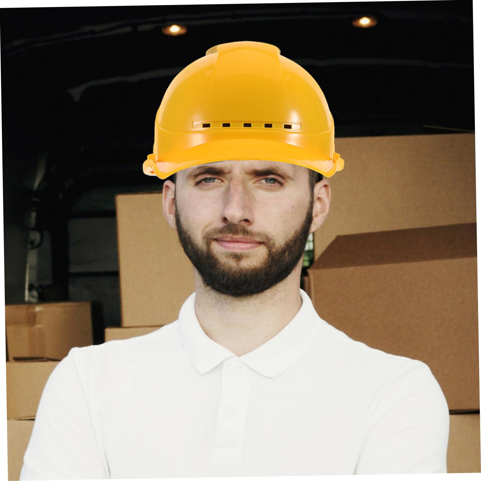 Gatuida Capuche avec Fan Casque de Travail pour la Construction Casque de Ventilateur Casque de Construction Casque de sécurité pour Les Fans Chapeau de Chantier Acier Inoxydable Jaune