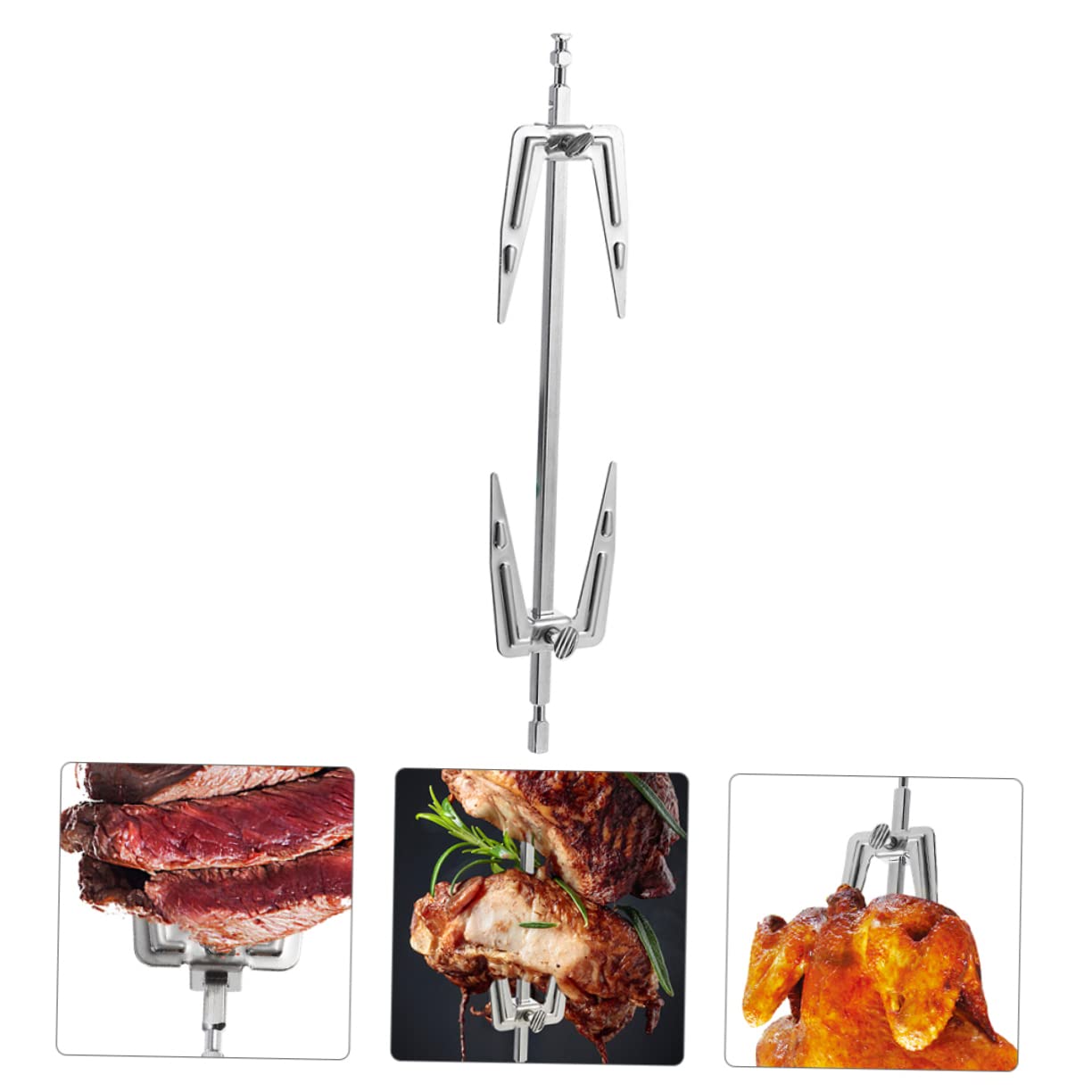 3pezzi Forchette Rotanti Per Bbq Acciaio Inossidabile Utensili Versatili Per Friggitrice Ad Aria e Forno Elettrico Resistenti Al Calore Per Feste e Ristoranti