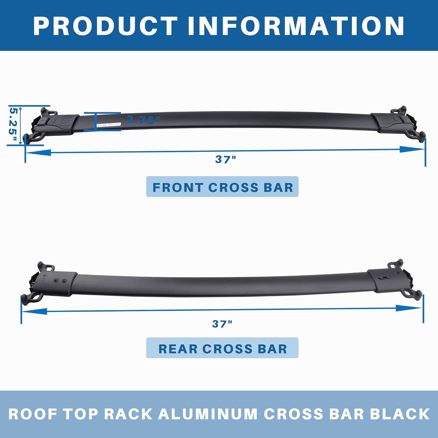Roof Rack Cross Bars Compatible with 2010-2017 Chevy Equinox & Terrain, Aluminum Crossbars Cargo Carrier Rooftop Luggage Kayak Bicycles Canoe Snowboard