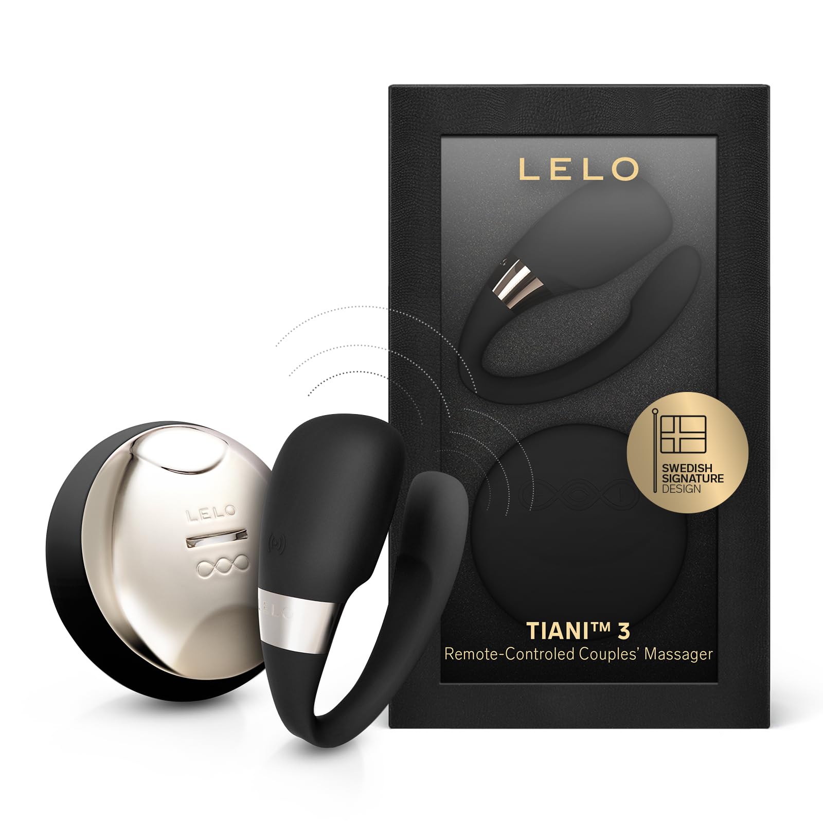 LELO TIANI 3, Vibratore per Coppia, Sex Toy per Adulti Controllato Tramite Telecomando, Sex Toys per Coppie Wireless e Senza Mani Sex Toy Vibrante, Vibratore con Telecomando (Black)