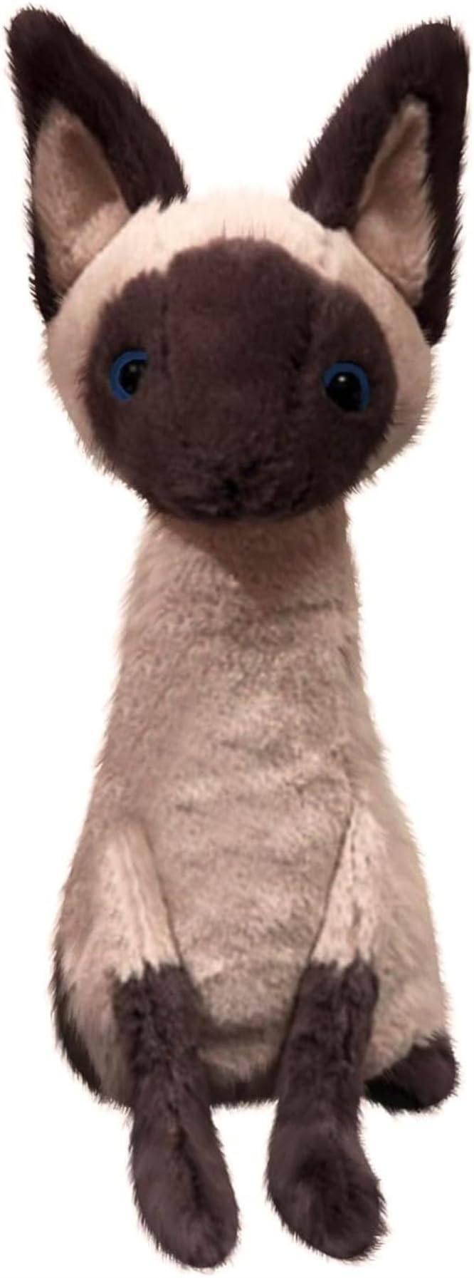 Genérico gato realista de 27 cm – auténtico peluche siamés – simulación de pelo corto – bonita muñeca gato – peluche esponjoso – juguete para niños y mujeres