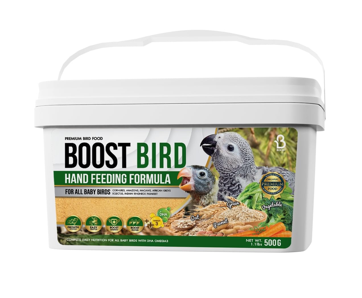 Boost Premium Bird Food Hand Feeding Formula Powder for Baby Birds & Chicks – Complete Nutrition – Easy Digest Growth Food – 500g-image-5