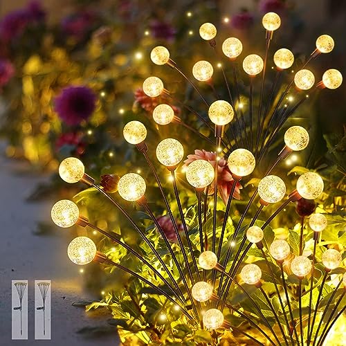 Homehop Solar Light Outdoor 8 Led Crystal Ball Decorative Firefly Swaying Lamp for Garden Pathway, and Lawn Waterproof Automatic Powered (65 c.m, Warm Light, Combo Pack of 2) (B0CB395RTG) Amazon Price History, Amazon Price Tracker