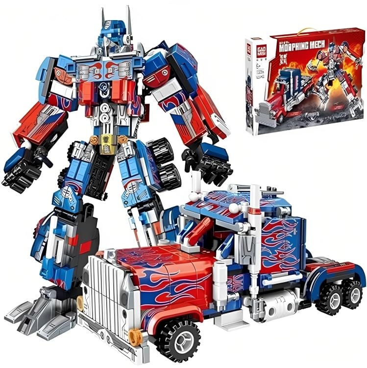 Image of Galaxy Hi-Tech 2 in 1 Transforming Robot Architect Brick Toys 533+ Pieces Building Block - Super Hero Theme Blocks and Bricks - Robot, car Educational Engineering Construction Learning Toy for Kids