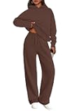Women's 2 Piece Outfits Fall Sweatsuits Oversized Hoodies Wide Leg Sweatpants Tracksuits Lounge Matching Sets
