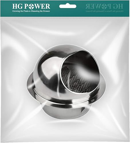 Miniatura 9 de HG Power - Cubierta de ventilación de pared de 4 pulgadas, cubierta de ventilación para secadora exterior con malla de pantalla, ventilación de