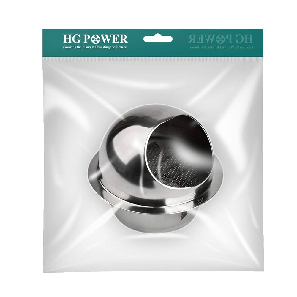 6 Inch Wall Vent Cover, HG Power Exhaust Vent with Screen