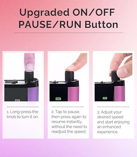 Miniatura 5 de MelodySusie Taladro de uñas profesional inalámbrico 35000 RPM, máquina de taladro de uñas recargable portátil sin escobillas, bajo ruido, baja