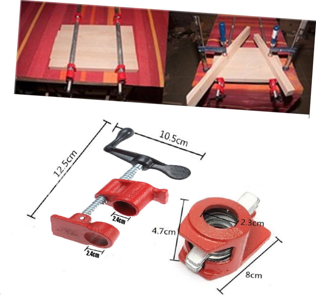 Woodworking Clamp Kit 3/4 In. Heavy Duty F-clamp Water Pipe Bracket for Cabinet Making