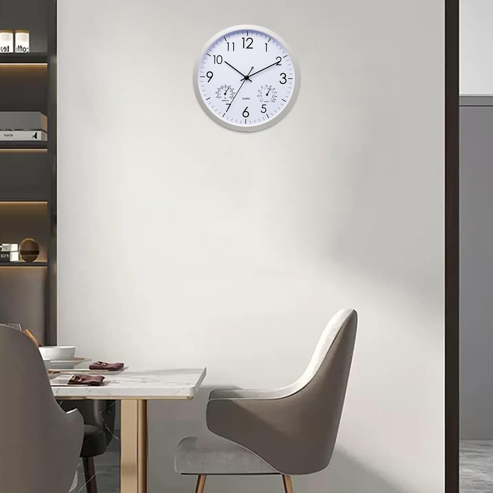 Orologio da giardino, resistente alle intemperie, per esterni, impermeabile, con temperatura, silenzioso e non ticchetta, per esterni, resistente alle intemperie, per interni ed esterni, 30 cm