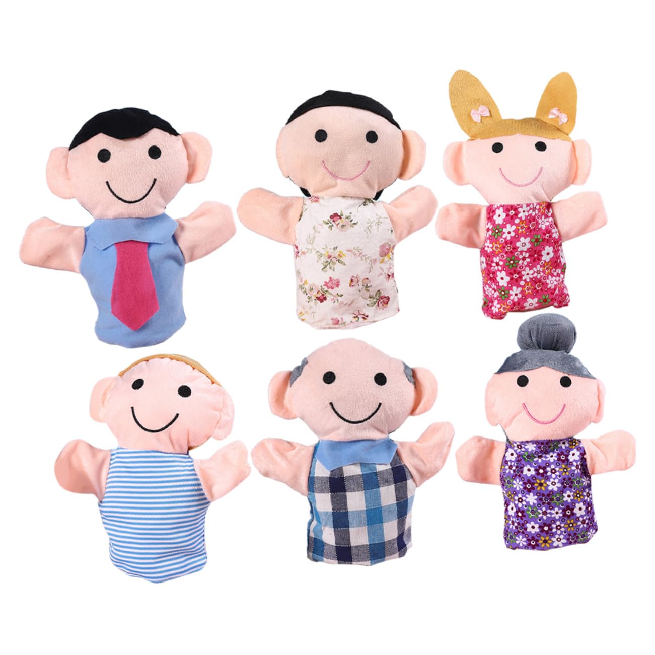 minkissy 6 pezzi Burattini da Mano per Giocattoli Creativi in Cotone PP Morbido Gioco di Ruolo e Racconti Interattivi Adatti Ragazzi e Ragazze Accessori Educativi e Divertenti