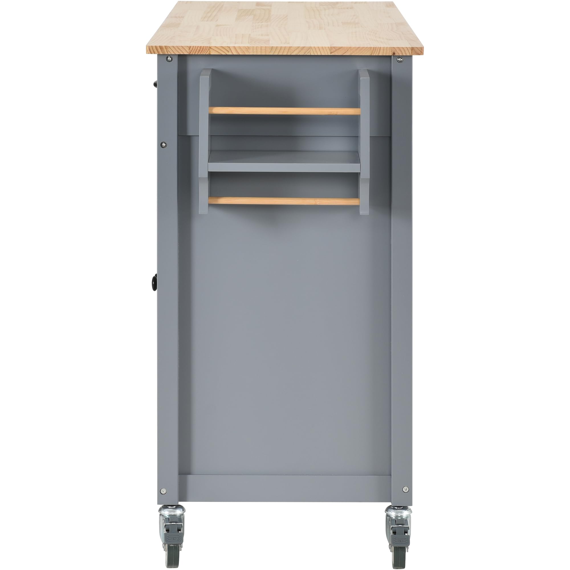 Kitchen Island Cart with 4 Cabinet and 2 Drawers