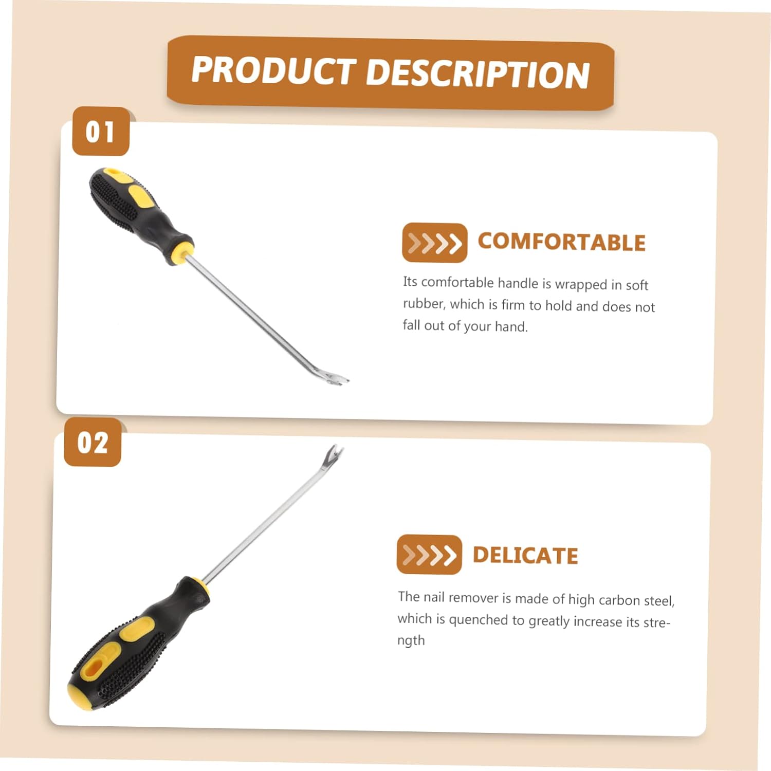 2pcs Handheld Nail Puller Tool Upholstery Staple Remover with V-prongs Labor-saving Design for Easy Removal of Staples and Nails High Construction Durable Resistant