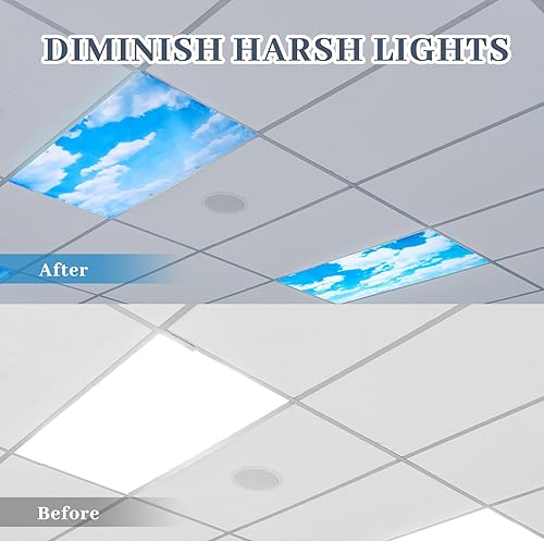 Miniatura 3 de 2 cubiertas de luz fluorescente para luces de techo, filtros de luz fluorescente, cubiertas de luz para aula, cubierta de techo magnética para