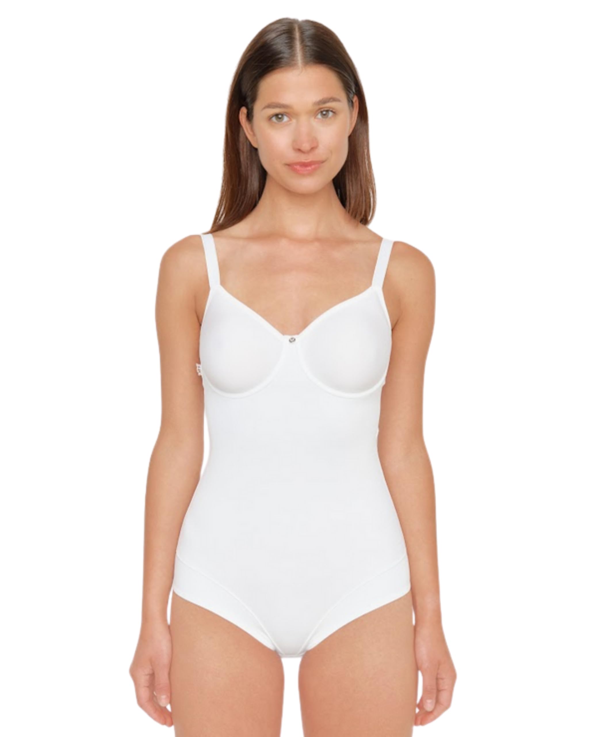 Susa Body mit Bügel I Catania 6552 I 75A ivory I Figurformender Body für Damen aus atmungsaktivem Spacer Material I Formt Taille, Bauch & Po I Unsichtbar unter Kleidung