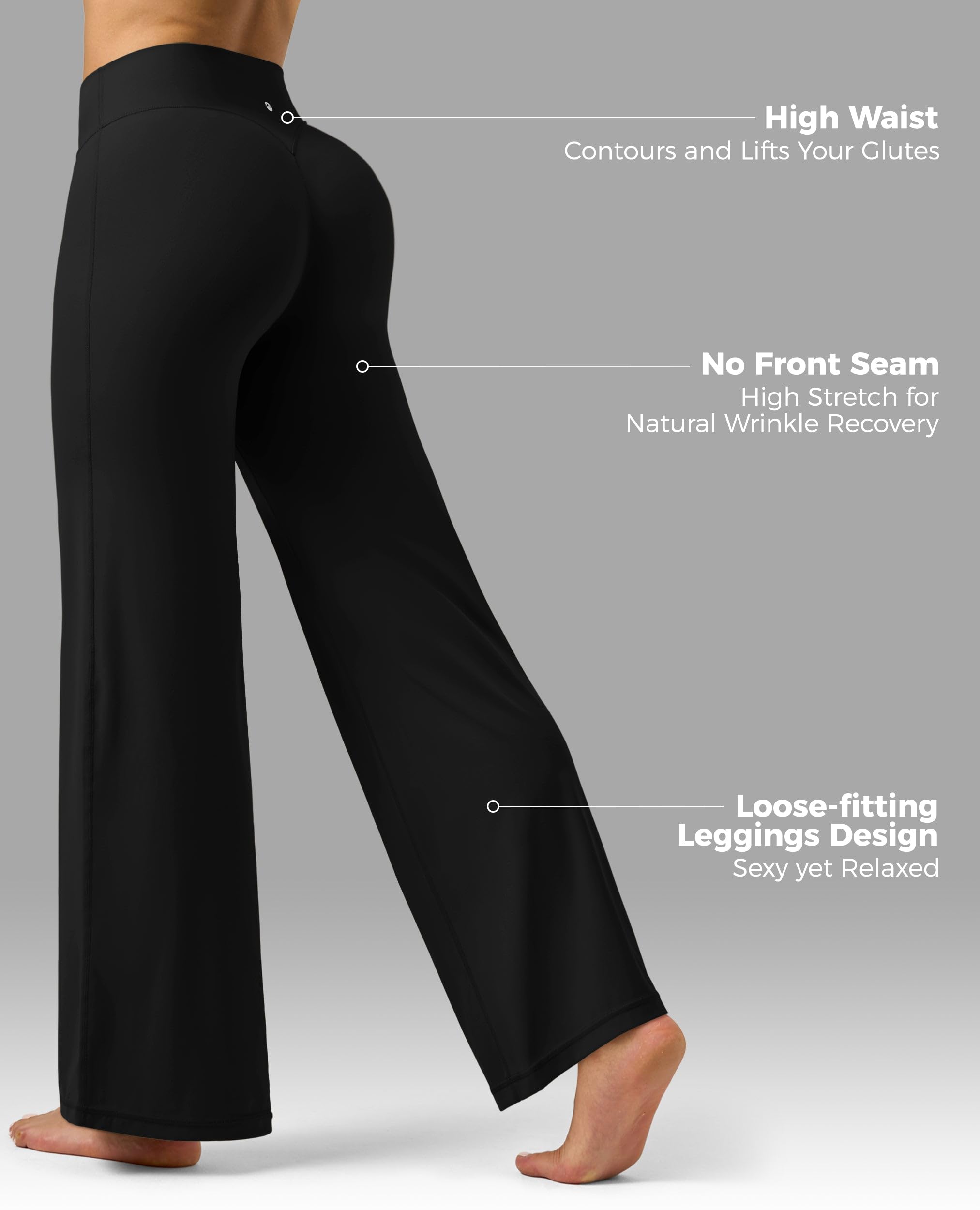 WILLIT Leggings da donna sportivi da yoga, a vita alta, flared, pantaloni da jogging, opachi, per palestra, sport, yoga