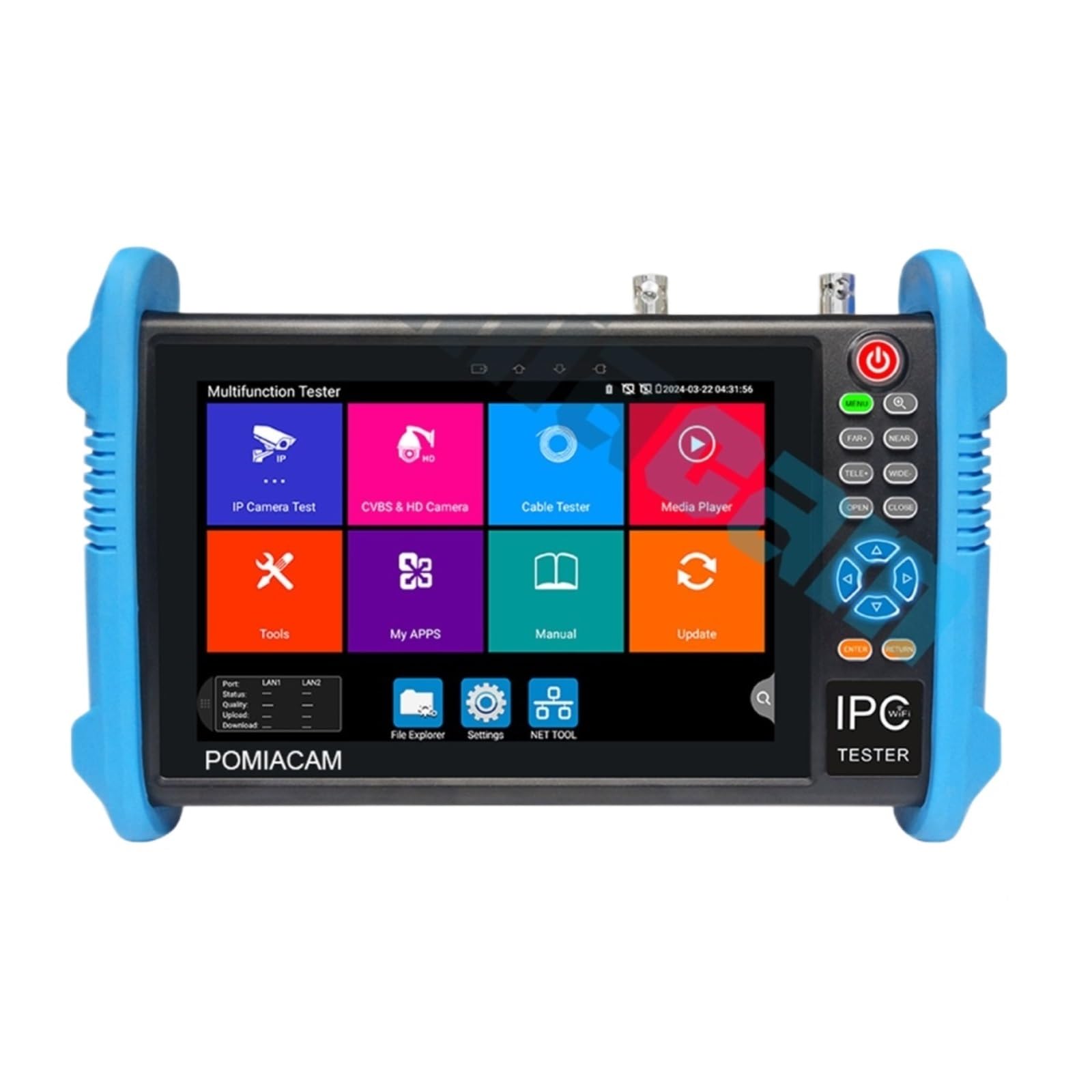 CCTV Tester, Tester IP Analogico TVI CVI AHD CCTV 8K H.265 90W PoE++ Ingresso E Uscita HDMI, VGA Porte Gigabit Doppie Porta SFP Test Cavo UTP