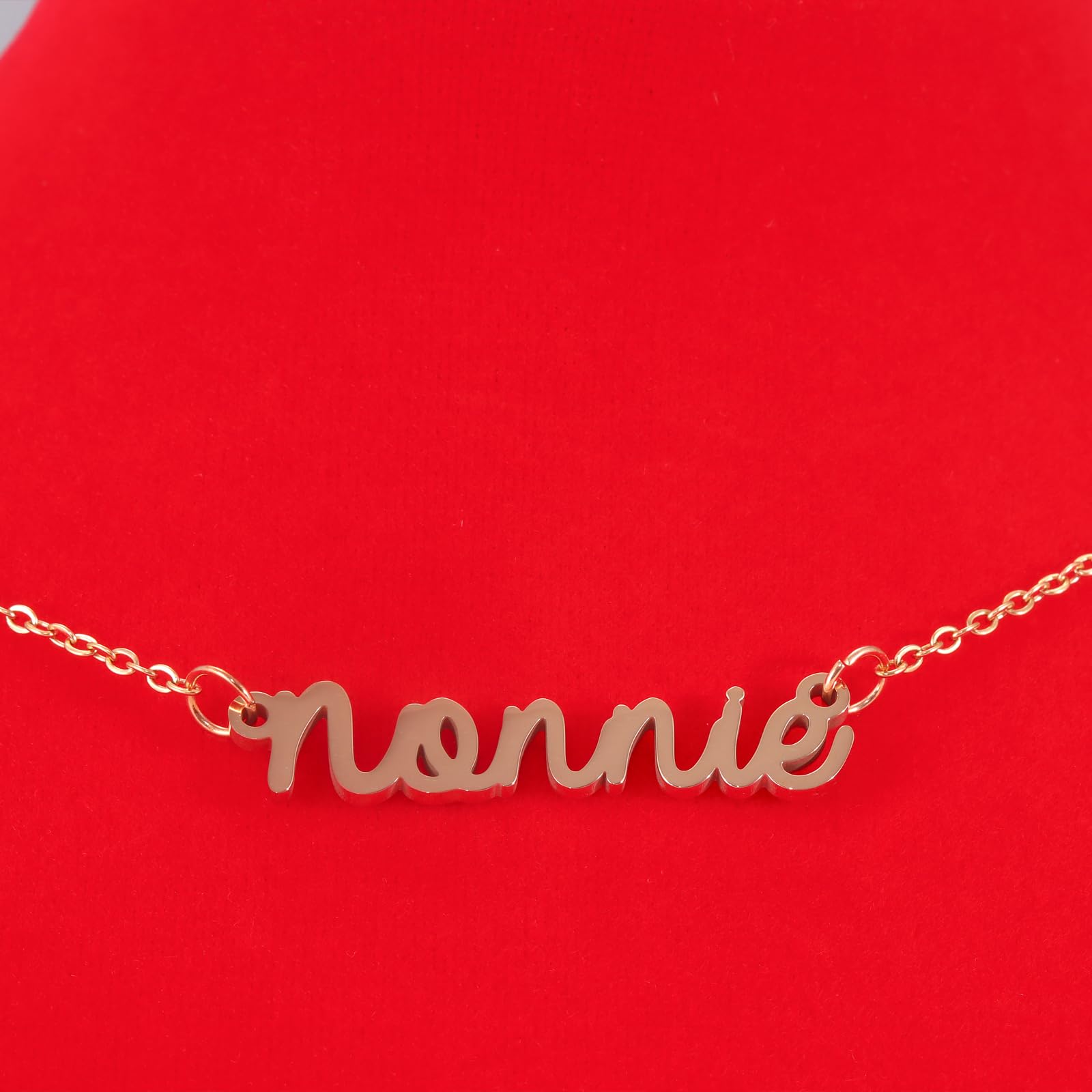 HUTIMY Nonnie Gift Necklace for Grandma Women Rose Gold Nonnies Mothers Day Ornament Best Nonnie ever Gifts