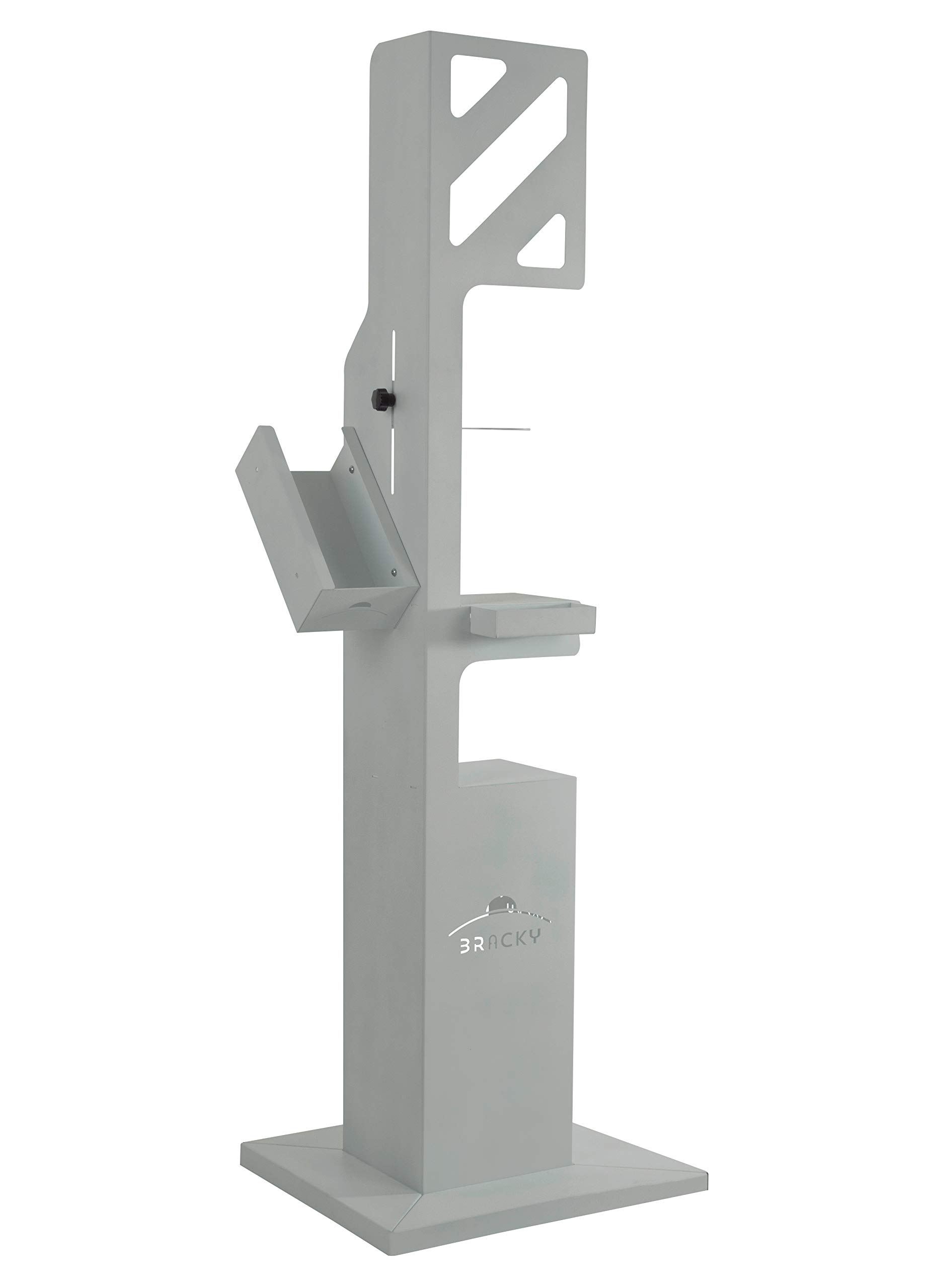Colonna per Dispenser Gel disinfettante colore Grigio Bracky, Piantana Porta Flacone gel, totem igienizzante. Indicata per la disinfezione delle mani, utilizzabile sia all'interno che all'esterno.
