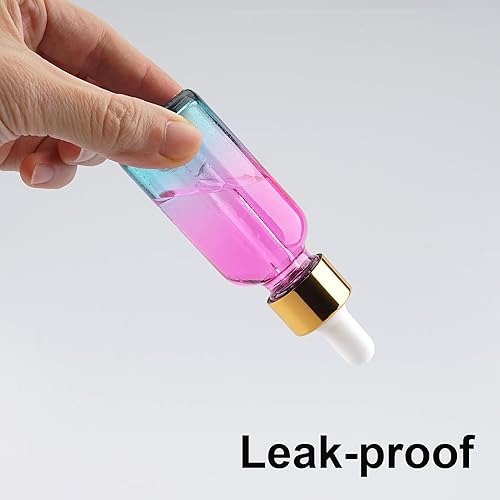 Miniatura 4 de Hethyo Paquete de 4 botellas con cuentagotas de vidrio de 1 onza con 2 boquillas de pulverización adicionales de 1.0 fl oz, botellas de tintura de