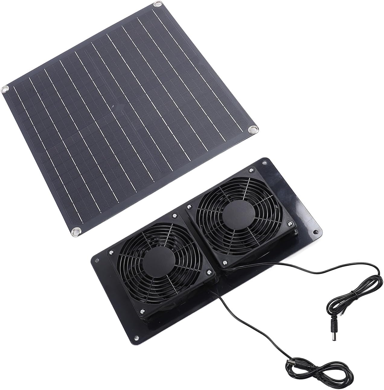 20W 18V Solar Exhaust Fan, Solar Powered Vent Fan with Monocrystalline Panel, IP67 Photovoltaic Fan for Chicken Coop Dog House Shed Greenhouse