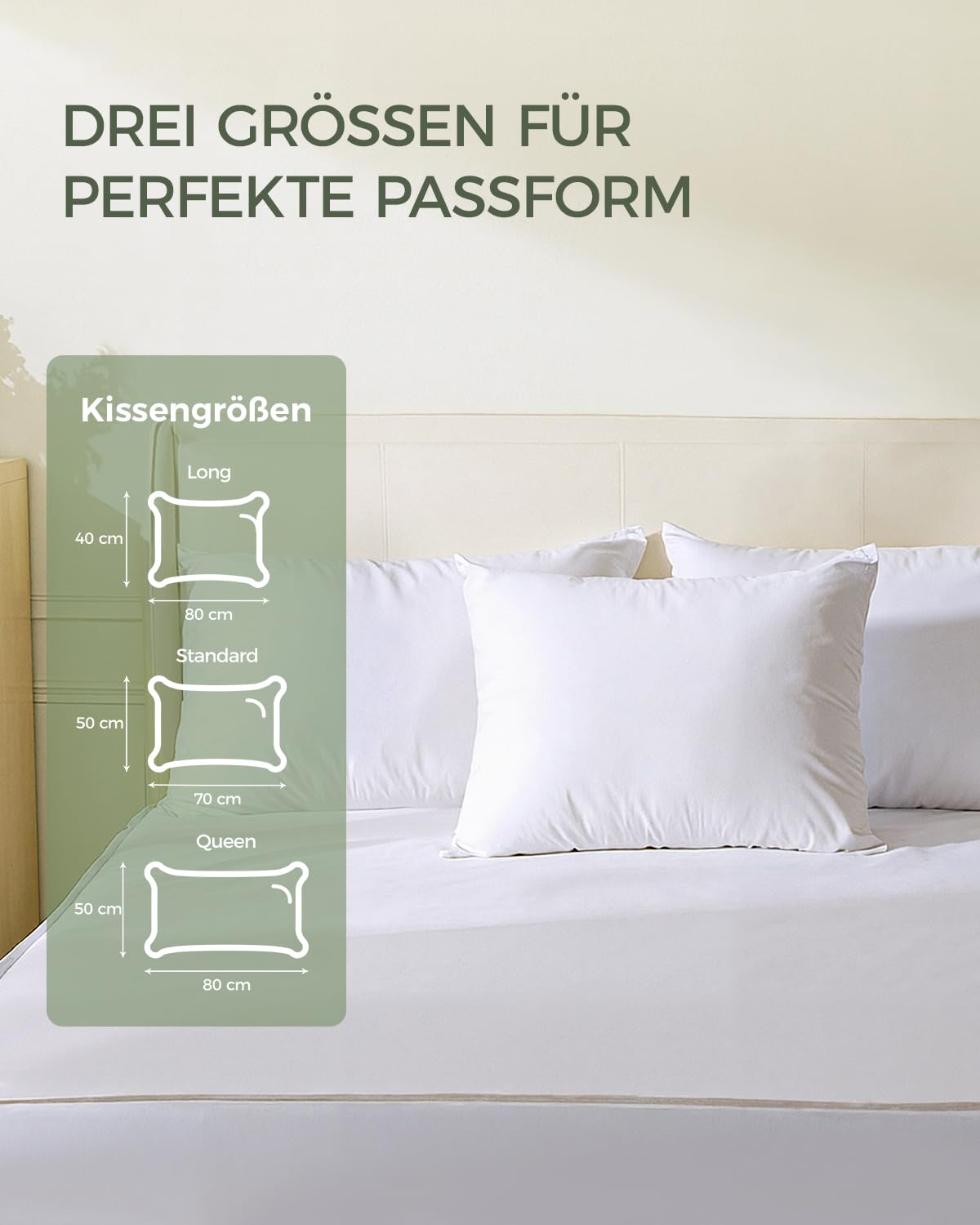 FAUNNA Milbendichte Kissenbezüge 50 x 80 cm, 6er-Set, Weiß, 100% Baumwolle
