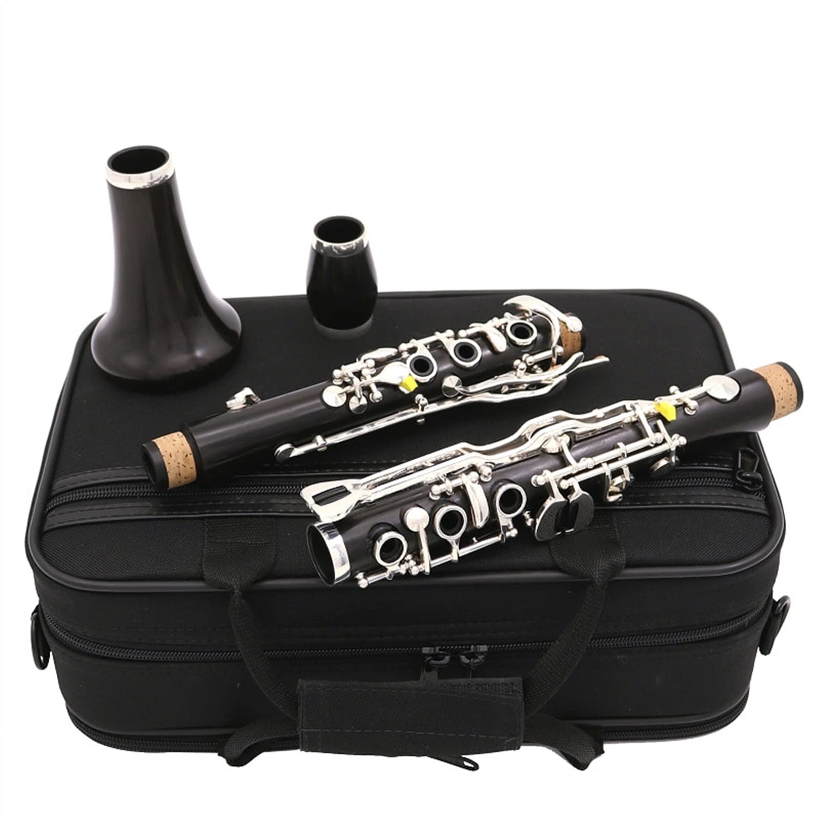 professionnelle clarinette Nouveau Ton Sib 19 Touches Clarinette En Bois D'ébène Placage D'argent 19 Touches Clarinette Instrument De Musique Avec Étui clarinette d'étudiant