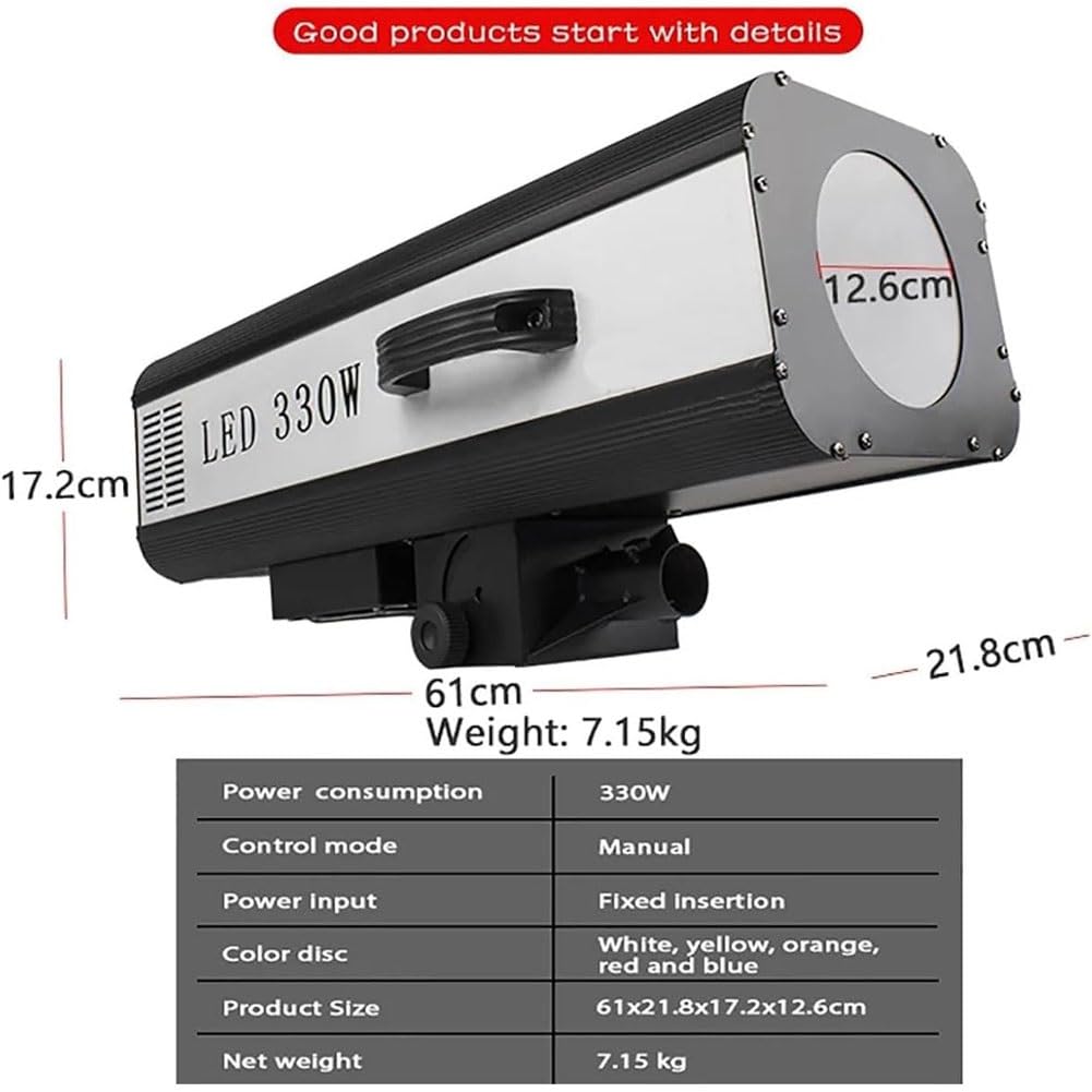 Bühnenscheinwerfer, 330 W LED-Scheinwerfer, Verfolgerscheinwerfer, manuelle Steuerung, Bühnenlicht, einstellbare Blende, DJ-Wash-Licht mit Ständer, professionelle Performance-Lichter(660w)