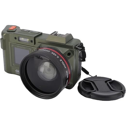 Gugxiom FHD 4K 70MP Digital Camera with Dual Screens, Autococus F1.8 DSLR Camera with WiFi Instant Instant 50x Digital Zoom, Fill Light (Green)