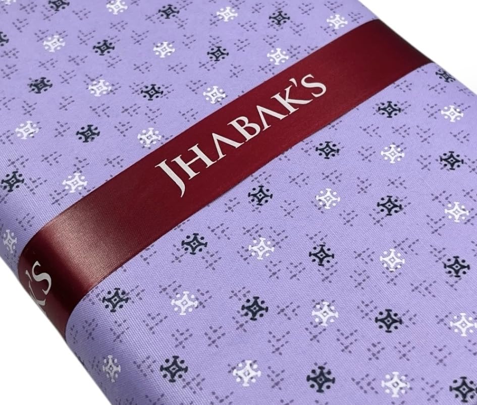 Image of JHABAK'S Unstitched Print Shirt Fabric for Men - Polycotton Material - 2.25 Meter Shirt Piece Cloth - 141