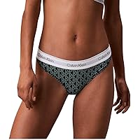 Calvin Klein Donna Perizoma Thong Elasticizzato, Verde (Bijou Modern Emblem Outline+Stratif)