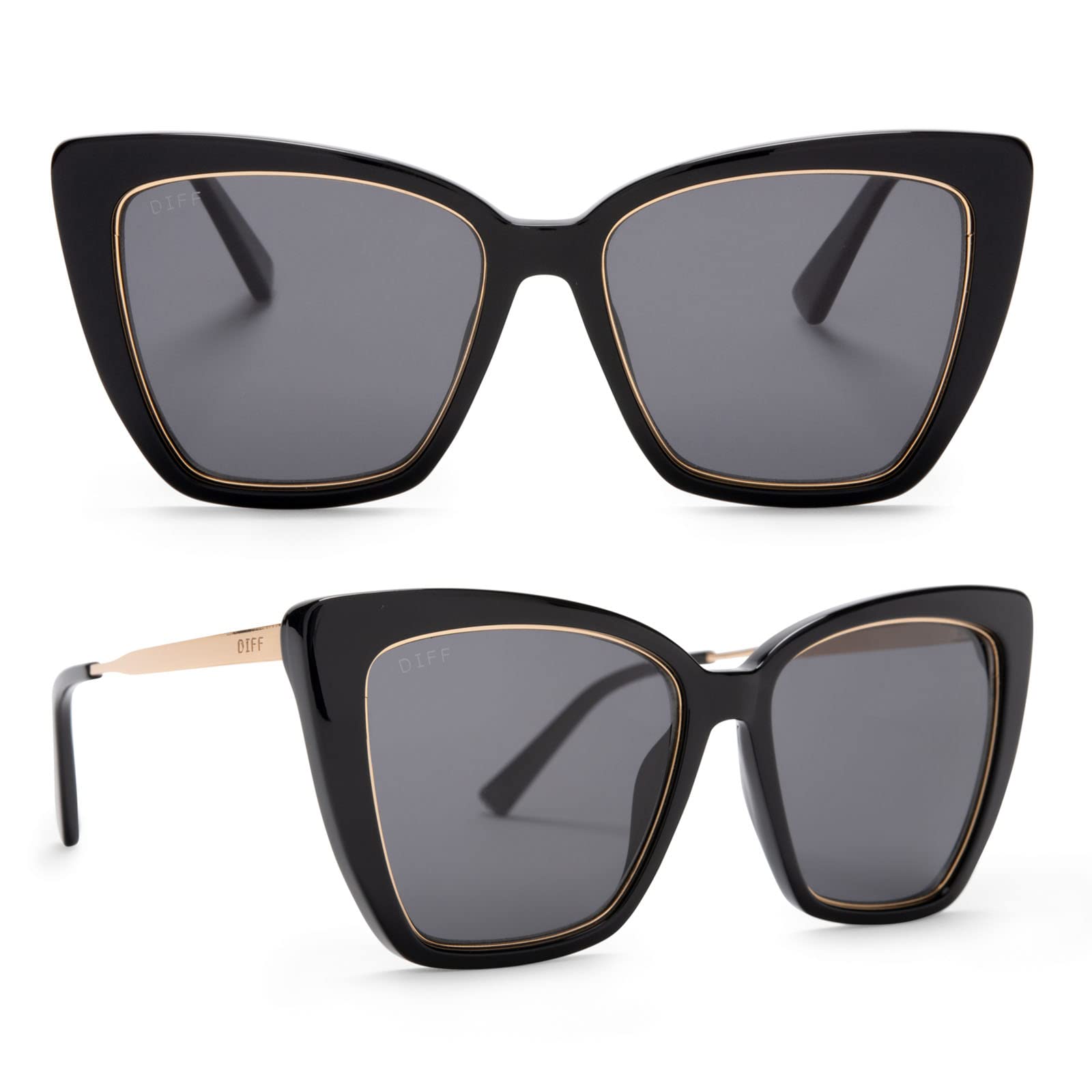 DIFF Eyewear Becky IV Black/Grey One Size