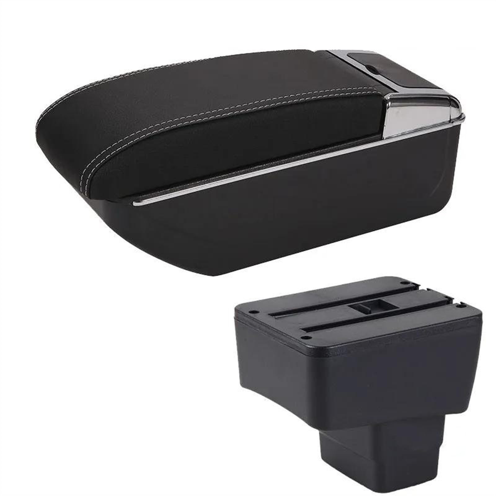 NMJLQW Storage Rack Car Retrofit Armrest Storage Box Car Accessories With USB For 2 For Skyactiv Version Cx3 CX-3(D3 Black white NoUSB)