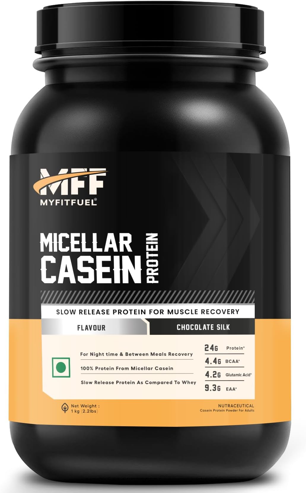 - MFF Micellar Casein Protein Powder 1 Kg (2.2 lbs) Chocolate Silk | Slow Release Protein