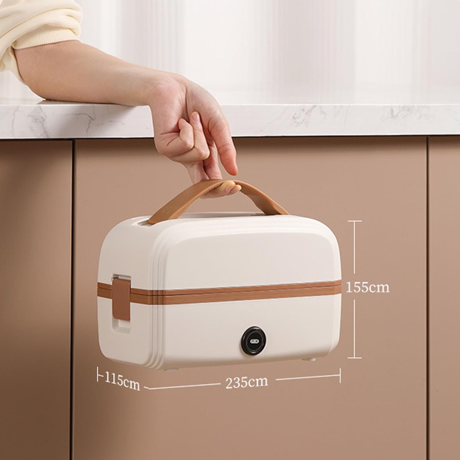 Lunch Box con Riscaldamento Elettrico, Scaldavivande Riscaldato da 300 W 6 in 1 Ciotole Portatili A Tenuta Stagna in Acciaio Inossidabile da 1,0 Litri 304 E Griglia per La Cottura A Vapore
