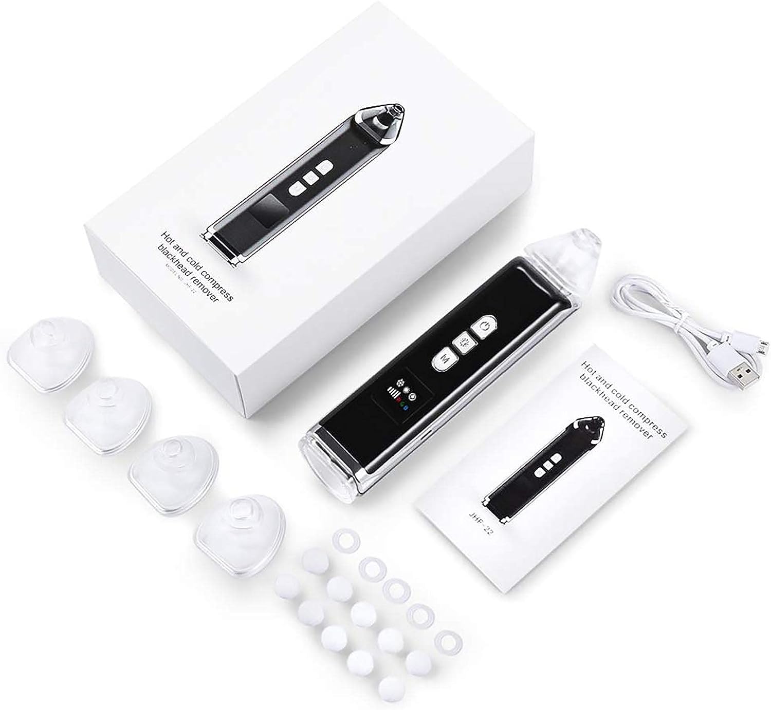 Aspiratore for pori for la rimozione di punti neri - Strumento for aspirare punti neri, Kit elettrico for l'estrazione dell'acne, Strumento for l'estrazione dei punti bianchi comedoni dell'acne