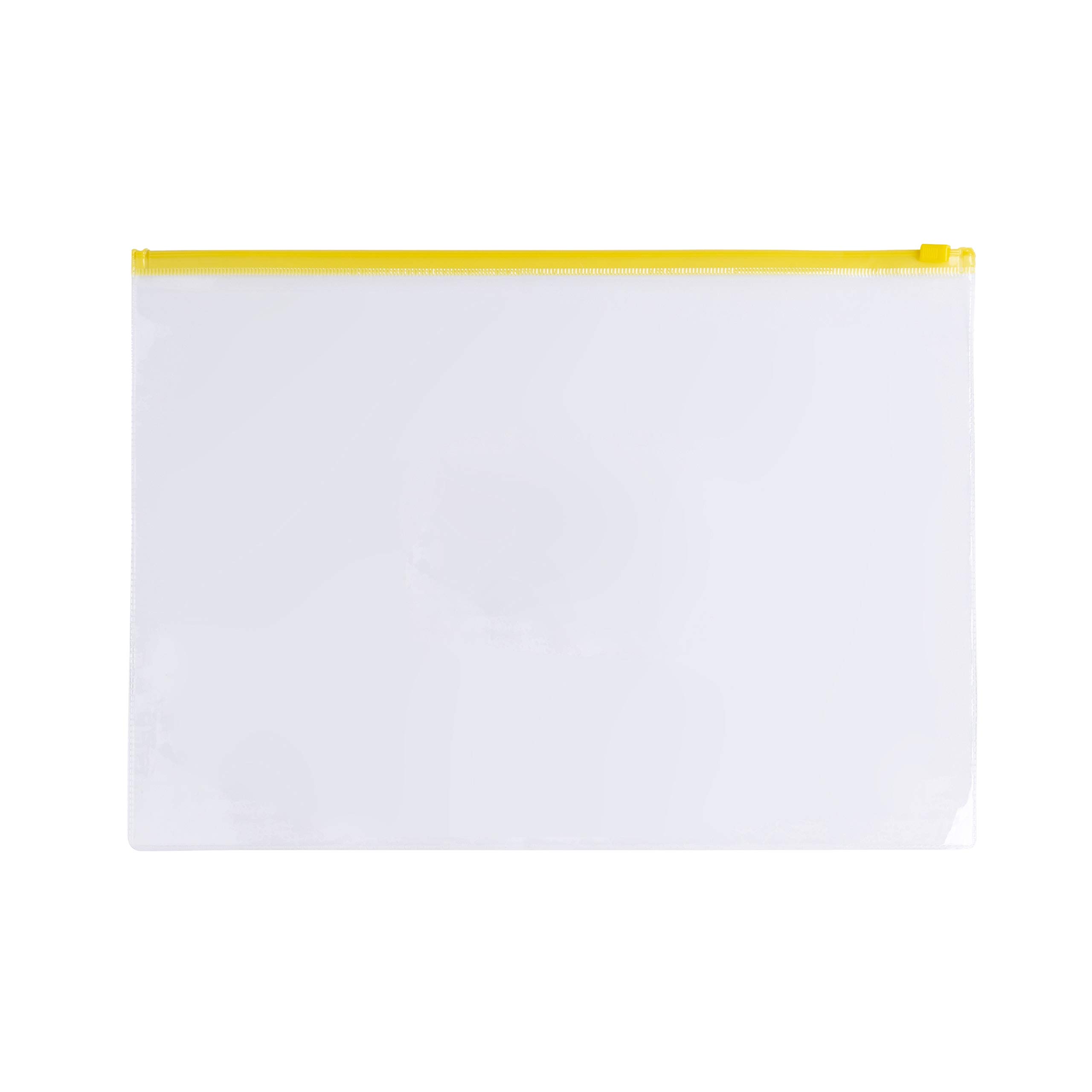 Pack of 12 A6 Clear Zippy Bags with Yellow Zip