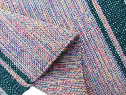 Image of MAHZEE HOME� Hand Woven Cotton Multicolor Small Rug for Bedroom, Living Room, Kids Room and Kitchen | Size : 1'4 inchx2' Feet or 16x24 Inch or 40x60 cm| 100% Organic| Machine Washable (Combo of 10 Pcs)