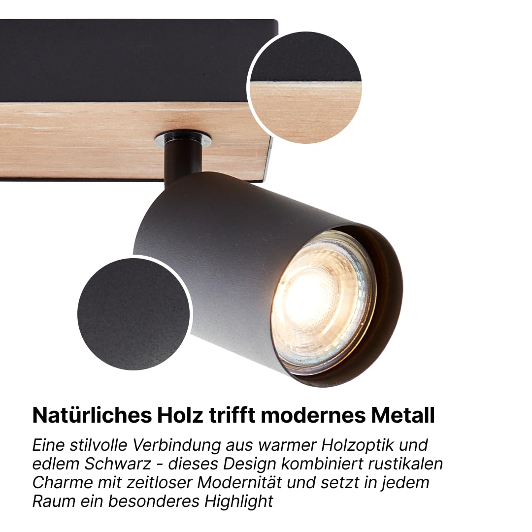 Brilliant Jello Wood Deckenstrahler 3-flammig, dimmbar, GU10