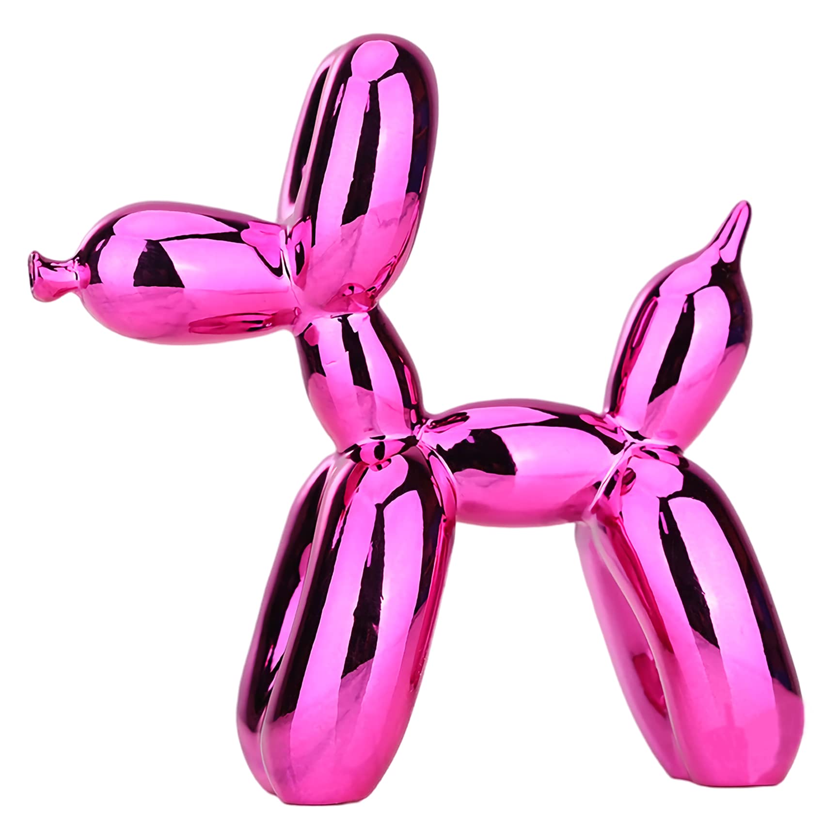 Shiny Electroplating Balloon Dog Statue Collectible Figurines Art Sculpture Animals Figurine Resin Crafts Living Room Desktop Home Decor Ornament Decorations Modern (Purple, 16.5*18.5*6.3in)