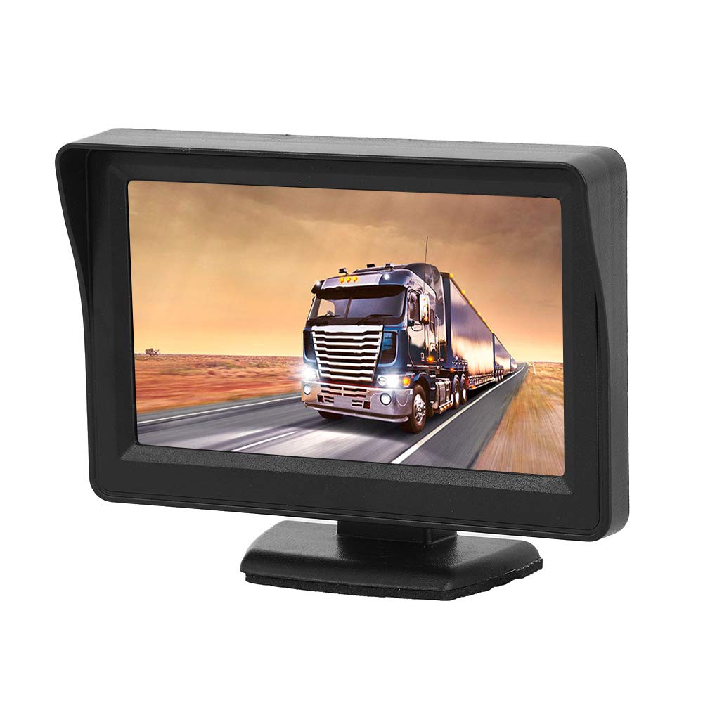Moniteur LCD de voiture DC 9V-35V 3W 4.3in Ultra-mince 2 voies entrée AV moniteur de voiture écran LCD pour caméra de recul