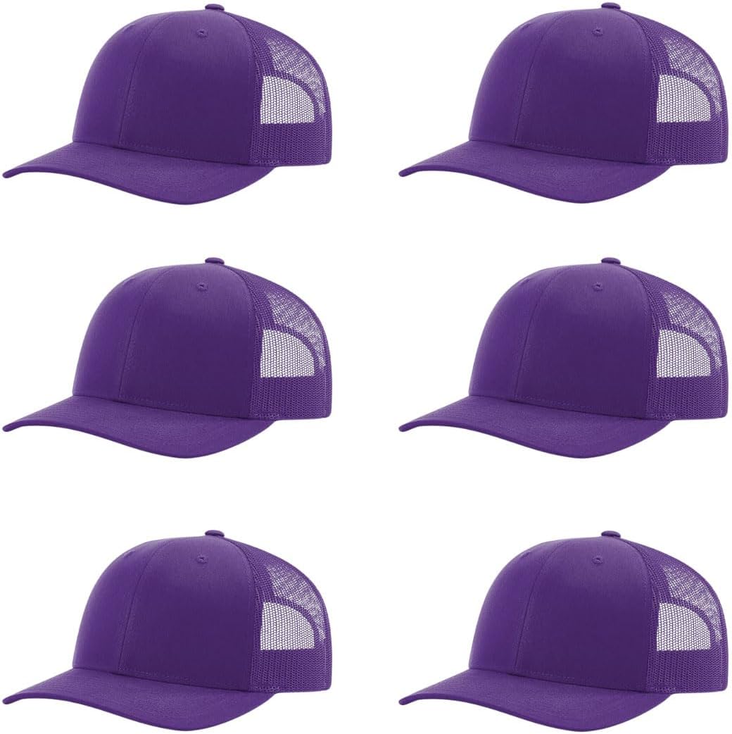 Richardson 112 Classic Six-Panel Adjustable Snapback Trucker Cap | Bulk Packs Available