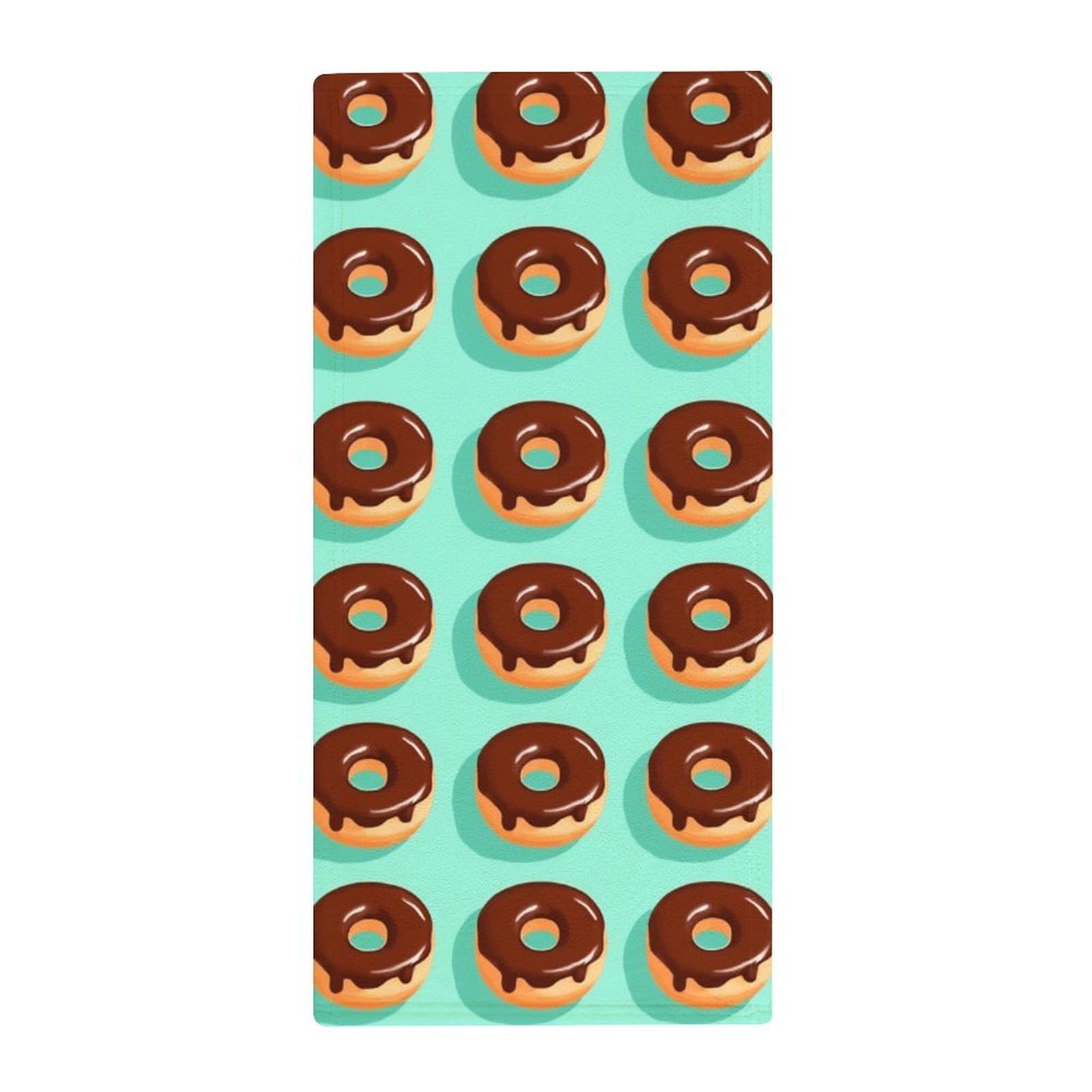 Anceky Soft Microfiber Hand Towels, Funny Doughnuts Decorative Bath Towels for Hotels, Spa & Kitchen Drying Needs