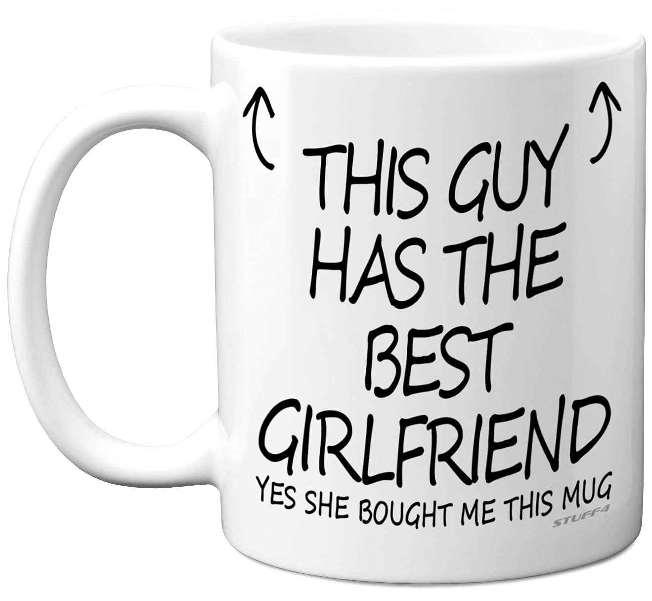 Stuff4 Valentines Mug for Boyfriend, This Guy Has The Best Girlfriend Mug, Anniversary Mug for Him, Novelty, 11oz Ceramic Dishwasher Safe Coffee Mugs, Birthday, Christmas, Valentine Gift - Made in UK