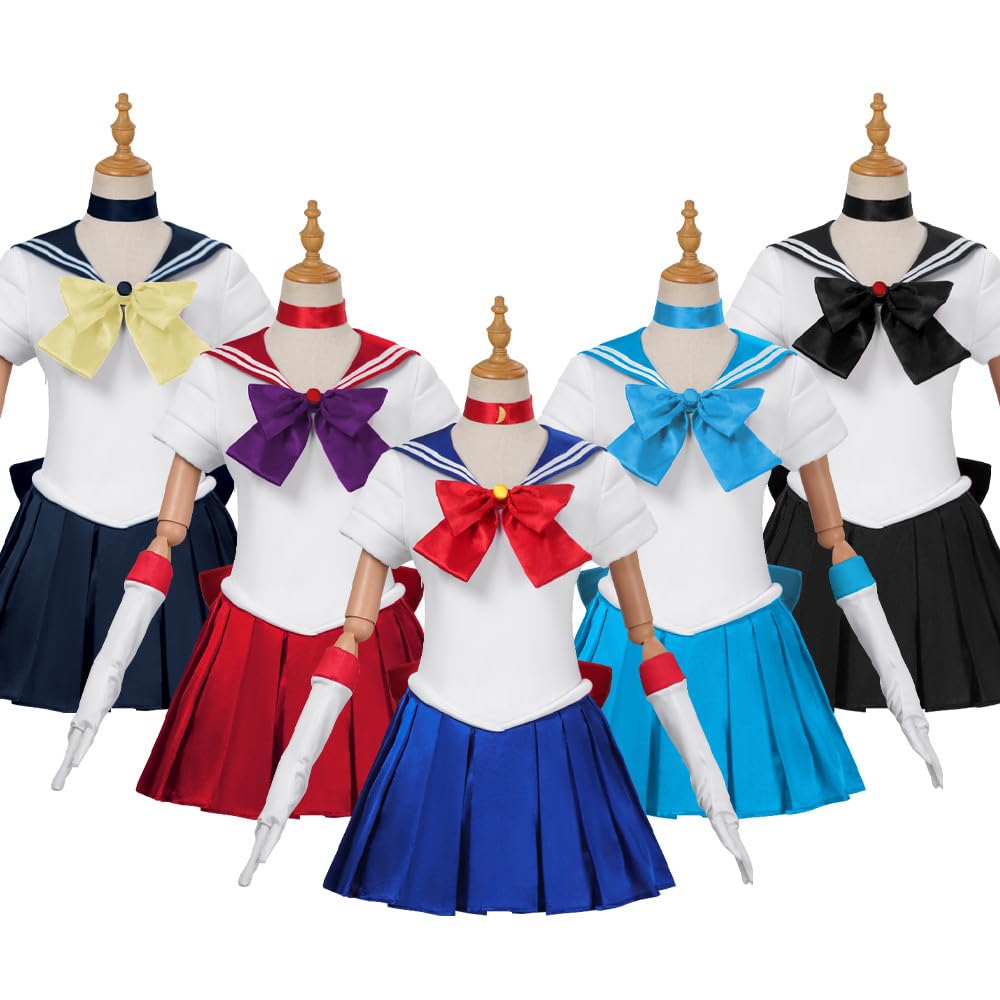セーラームーン セーラースーツ 制服 セット Amazon.co.jp: セーラームーン 風 セーラー戦士 衣装5セット