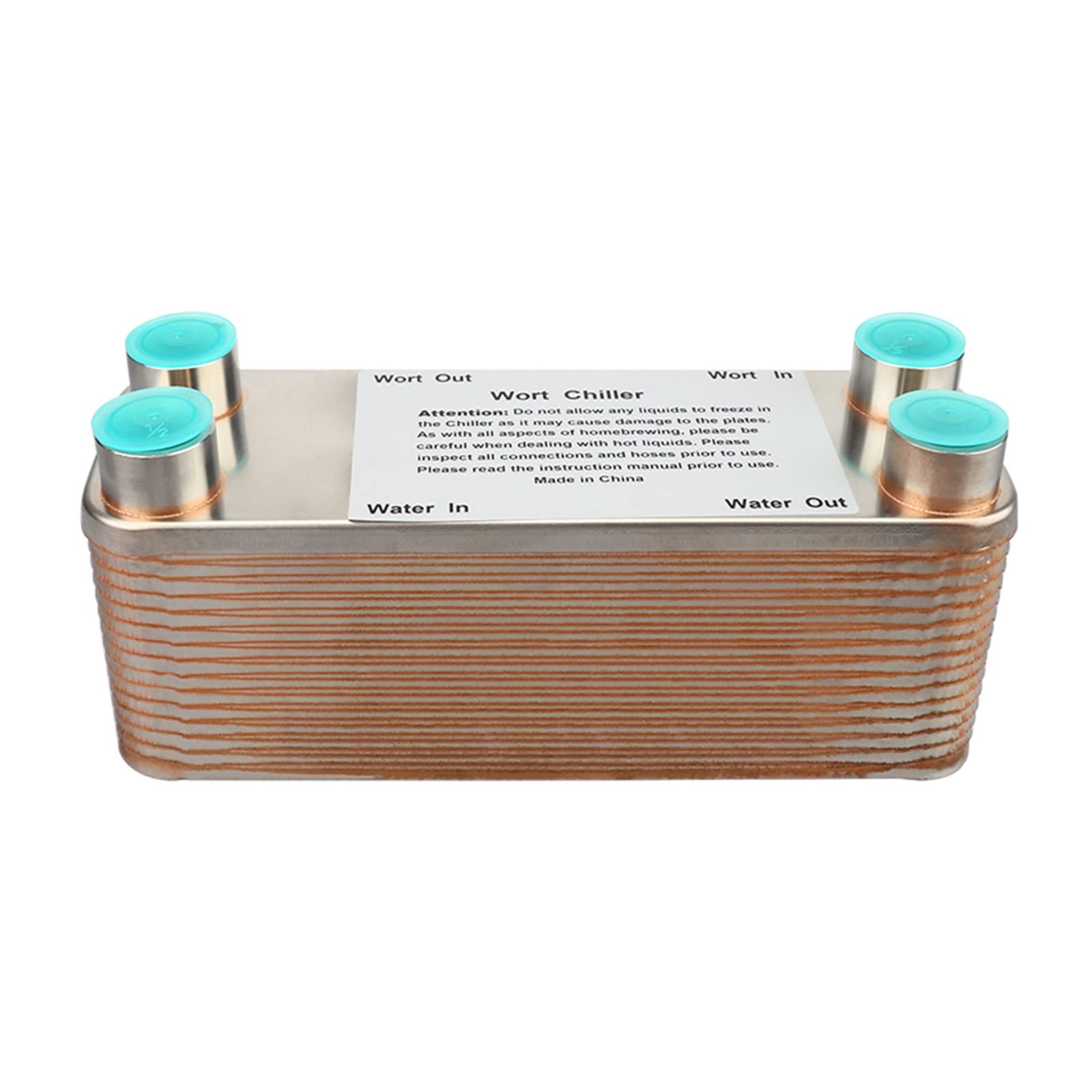 SEVOLYHeat Exchanger 30 Plates Wort Heat Exchanger Stainless Steel Wort Chiller,Brewing Cooling Counterflow Clooler For Homebrew Beer Tools 1/2''NPT